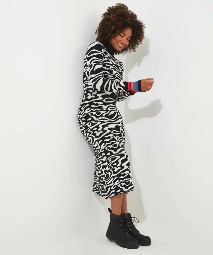 Women Joe Browns In A Swirl Jumper Dress Mono Women Joe Browns In A Swirl Jumper Dress Mono