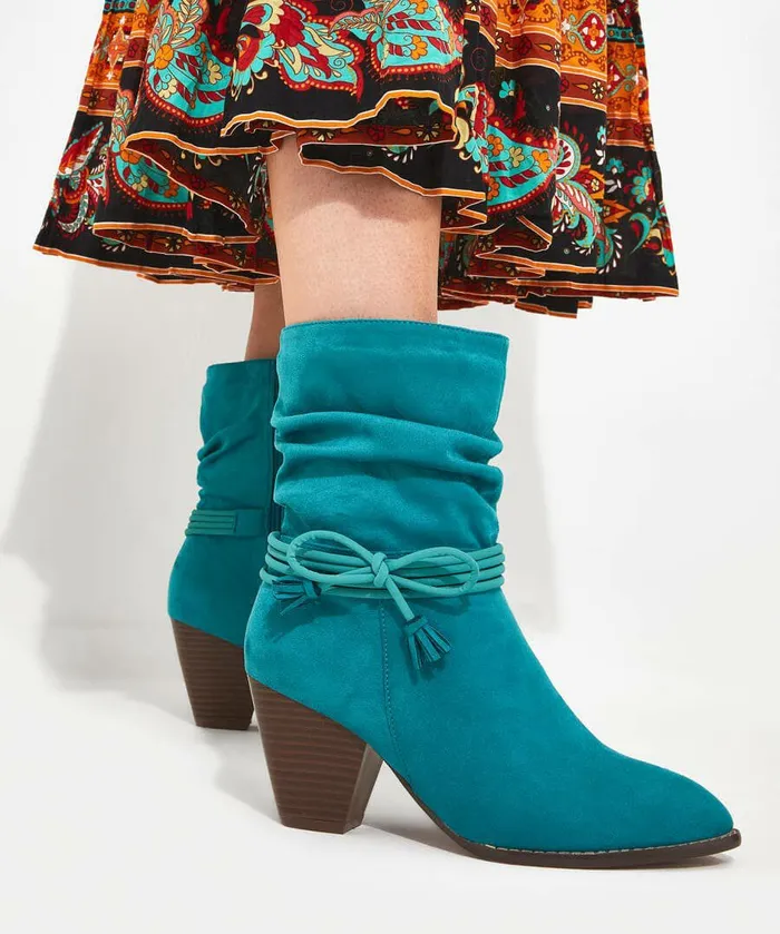 Women Joe Browns Rebel Rouched Boots Green Women Joe Browns Rebel Rouched Boots Green