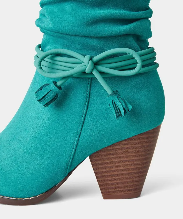 Women Joe Browns Rebel Rouched Boots Green Women Joe Browns Rebel Rouched Boots Green