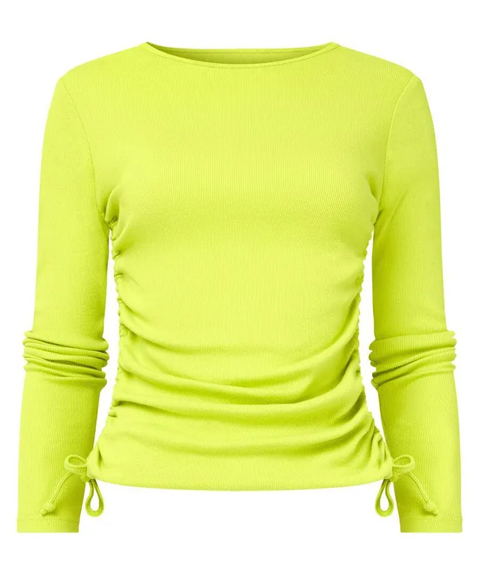Women Joe Browns Riana Ruched Rib Jersey Top Creamlime Women Joe Browns Riana Ruched Rib Jersey Top Creamlime