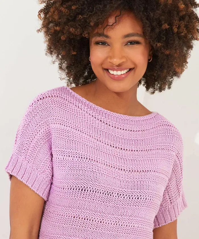 Women Joe Browns Simply Summer Short Sleeve Knit Top Lilac Women Joe Browns Simply Summer Short Sleeve Knit Top Lilac
