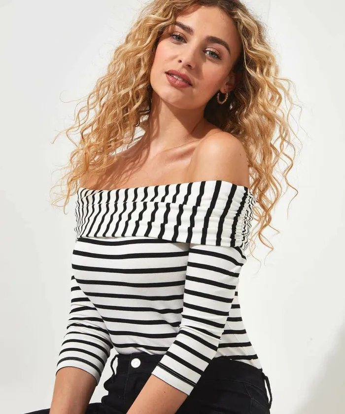 Women Joe Browns Stripe Bardot Jersey Top Multi