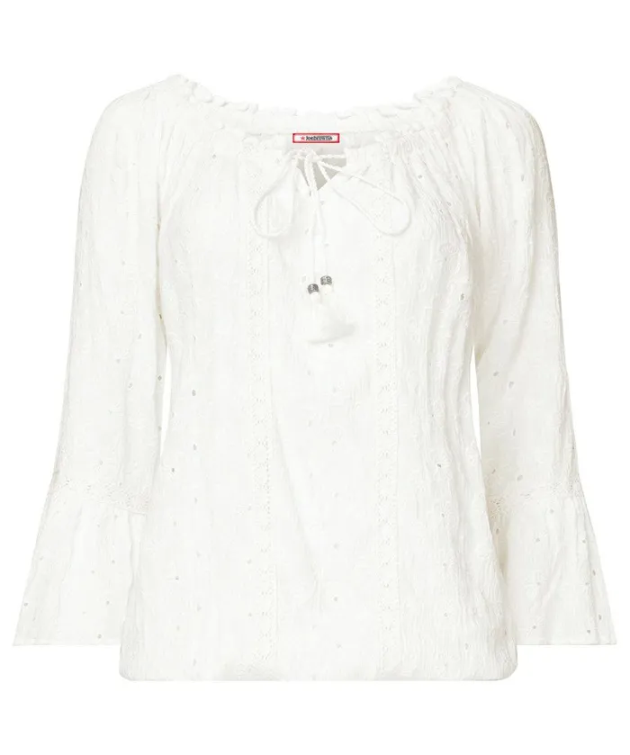 Women Joe Browns Summertime Embroidered Top White Women Joe Browns Summertime Embroidered Top White