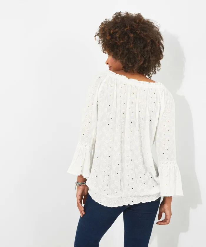 Women Joe Browns Summertime Embroidered Top White Women Joe Browns Summertime Embroidered Top White