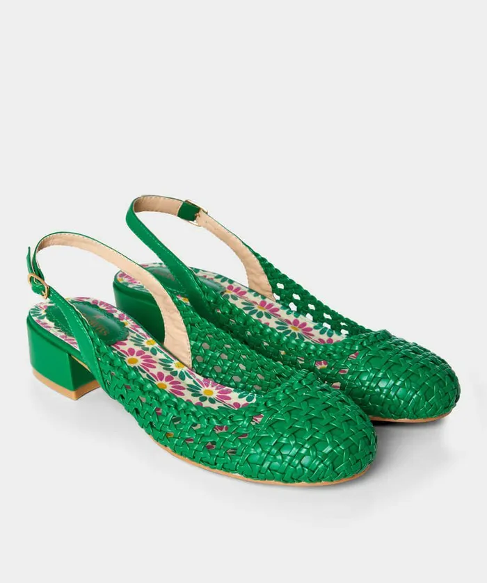Women Joe Browns Sunday Chic Woven Shoes Green Women Joe Browns Sunday Chic Woven Shoes Green