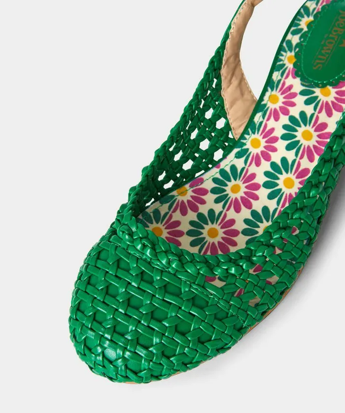 Women Joe Browns Sunday Chic Woven Shoes Green Women Joe Browns Sunday Chic Woven Shoes Green