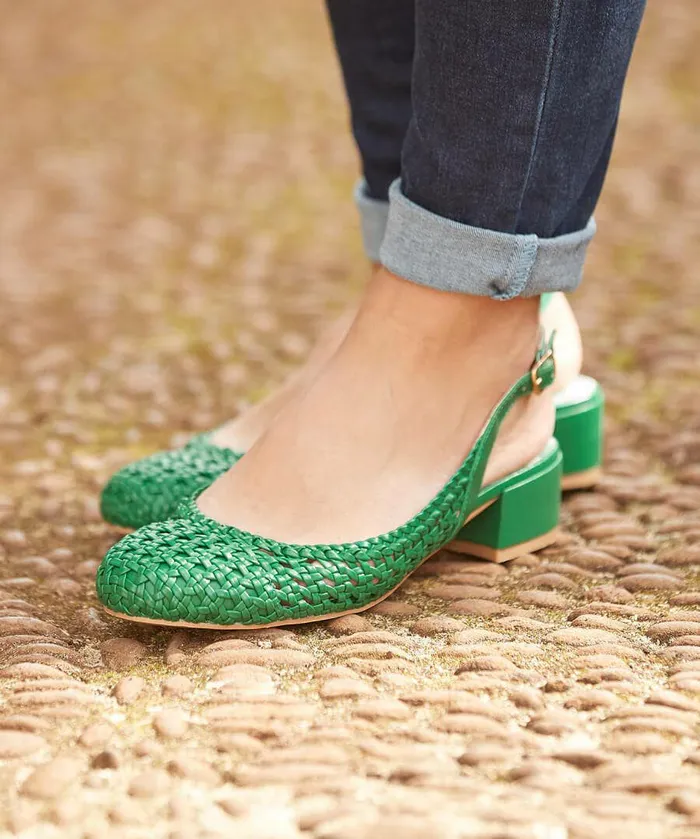 Women Joe Browns Sunday Chic Woven Shoes Green Women Joe Browns Sunday Chic Woven Shoes Green