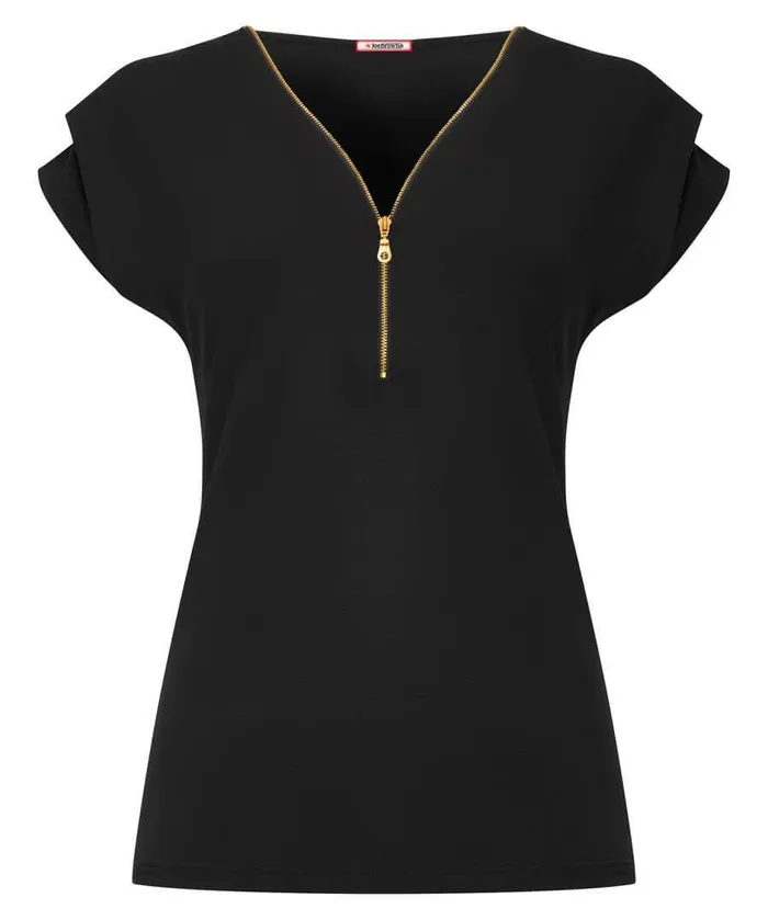 Women Joe Browns Zip It Up Jersey Top Blackred Women Joe Browns Zip It Up Jersey Top Blackred