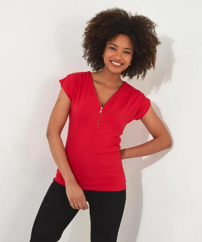 Women Joe Browns Zip It Up Jersey Top Blackred Women Joe Browns Zip It Up Jersey Top Blackred
