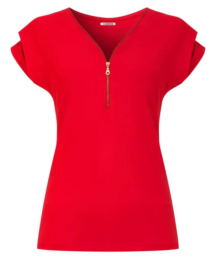 Women Joe Browns Zip It Up Jersey Top Blackred Women Joe Browns Zip It Up Jersey Top Blackred