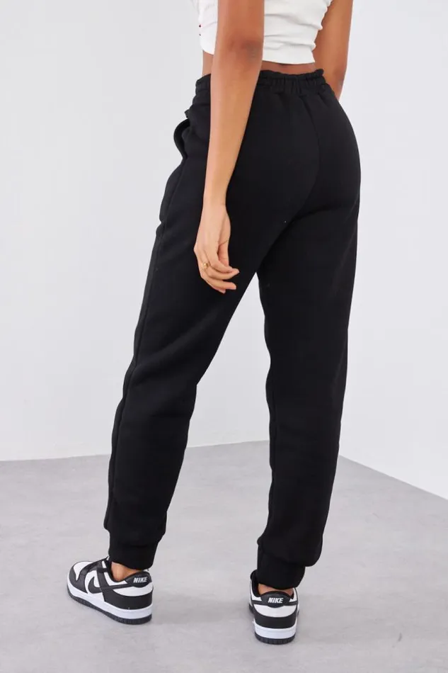 Women Jogging Noir Basic Black Brentiny Paris Jogging Bottoms