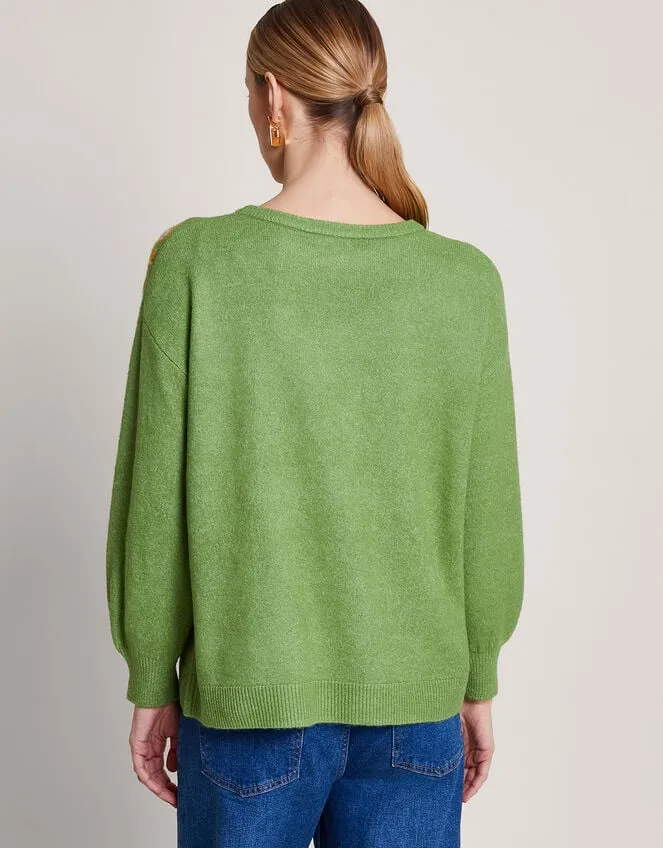 Women Josie Jacquard Jumper Green Monsoon Jumpers