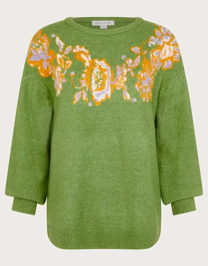 Women Josie Jacquard Jumper Green Monsoon Jumpers