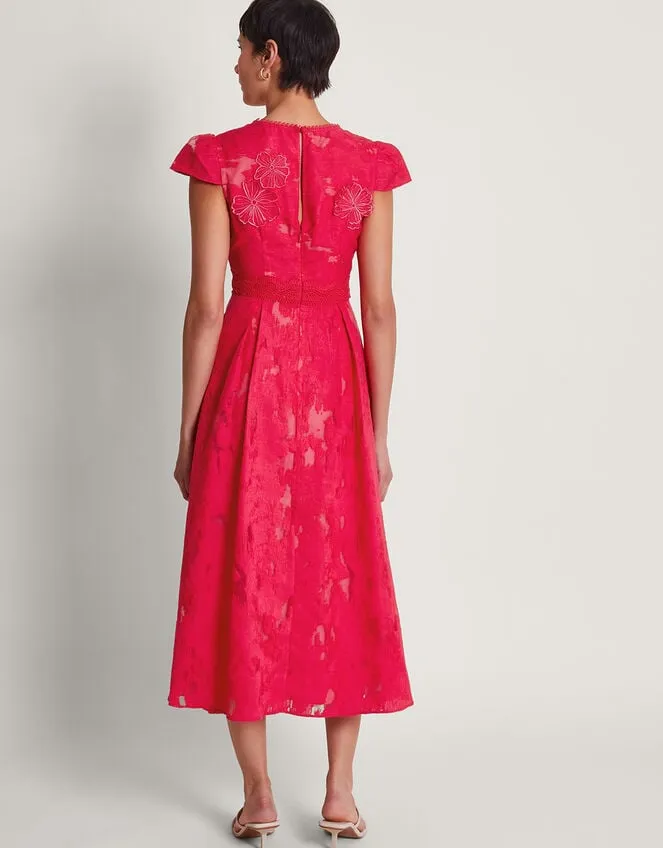 Women Josie Jacquard Tea Dress Red Monsoon Occasionwear
