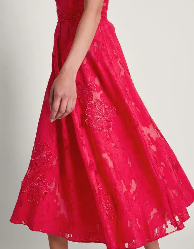 Women Josie Jacquard Tea Dress Red Monsoon Occasionwear