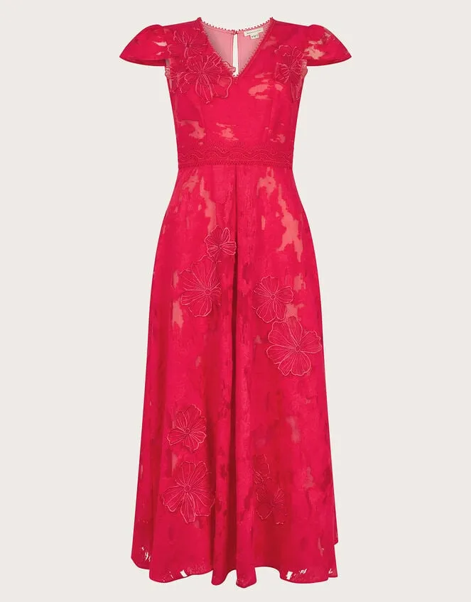 Women Josie Jacquard Tea Dress Red Monsoon Occasionwear