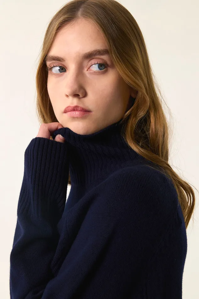 Women Jumper Aramis Marine Pull Laine Mrinos Bleu Marine Des Petits Hauts Jumpers and Cardigans