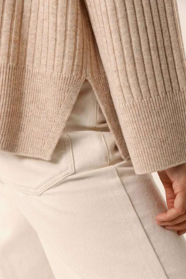 Women Jumper Aristou Latte Pull Laine Mrinos Beige Des Petits Hauts Jumpers and Cardigans