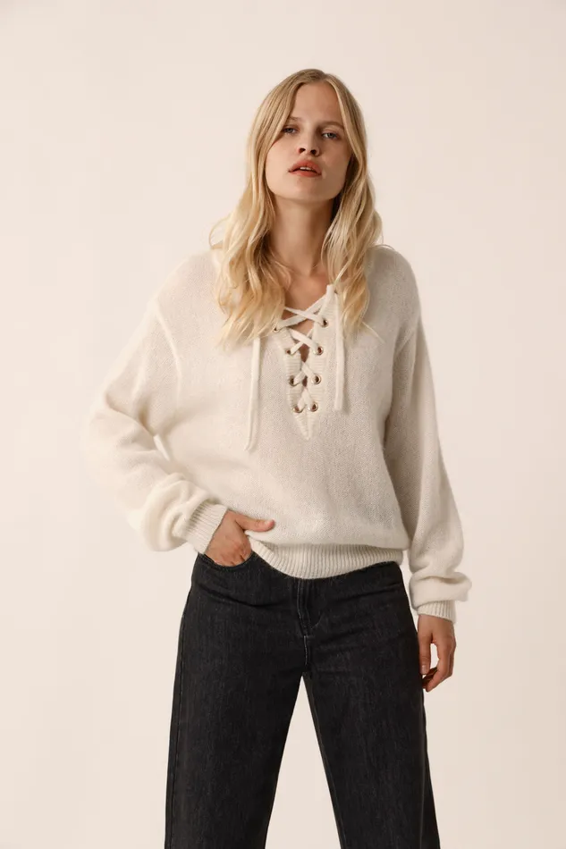 Women Jumper Buchette Ecru Pull Mohair cru Des Petits Hauts Jumpers and Cardigans