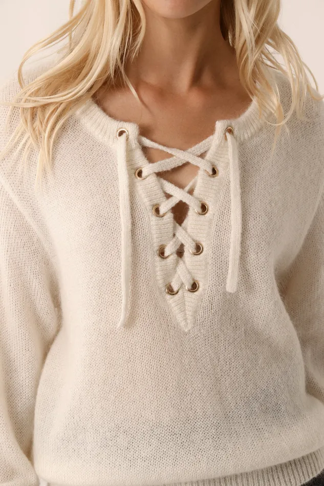 Women Jumper Buchette Ecru Pull Mohair cru Des Petits Hauts Jumpers and Cardigans
