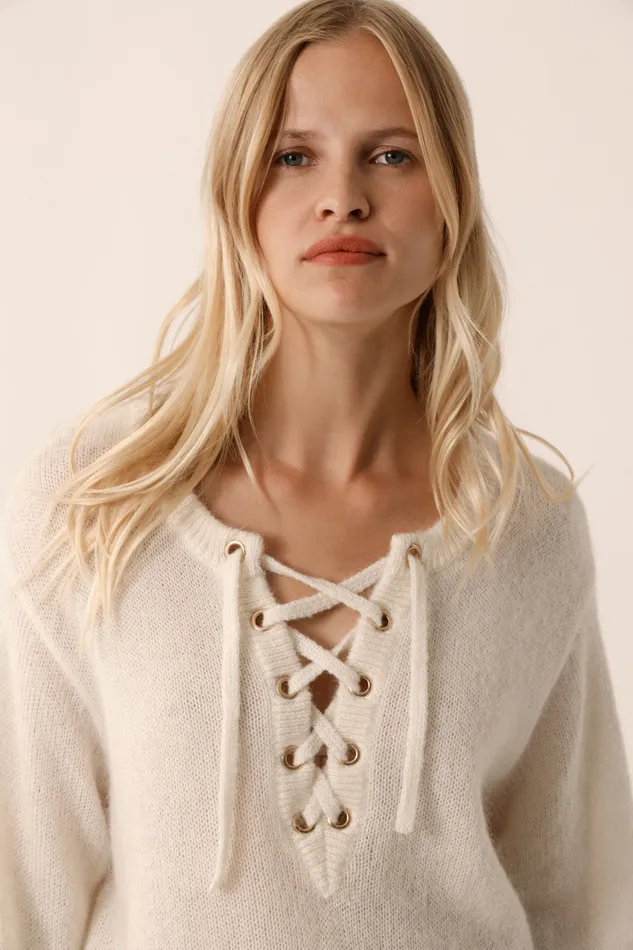 Women Jumper Buchette Ecru Pull Mohair cru Des Petits Hauts Jumpers and Cardigans