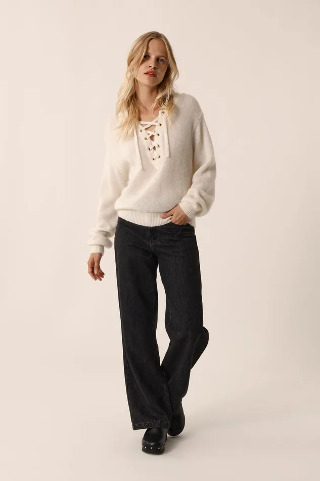 Women Jumper Buchette Ecru Pull Mohair cru Des Petits Hauts Jumpers and Cardigans