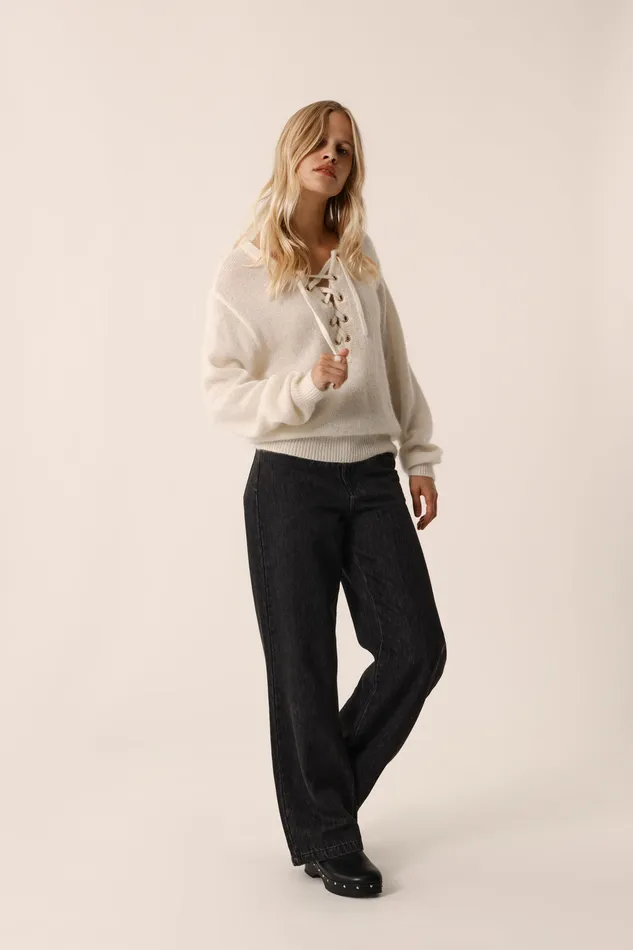 Women Jumper Buchette Ecru Pull Mohair cru Des Petits Hauts Jumpers and Cardigans