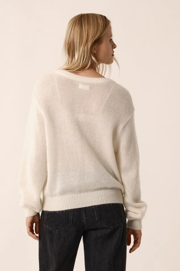 Women Jumper Buchette Ecru Pull Mohair cru Des Petits Hauts Jumpers and Cardigans