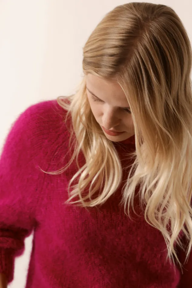 Women Jumper Chachou Lupin Pull Mohair Rose Fuchsia Des Petits Hauts Jumpers and Cardigans