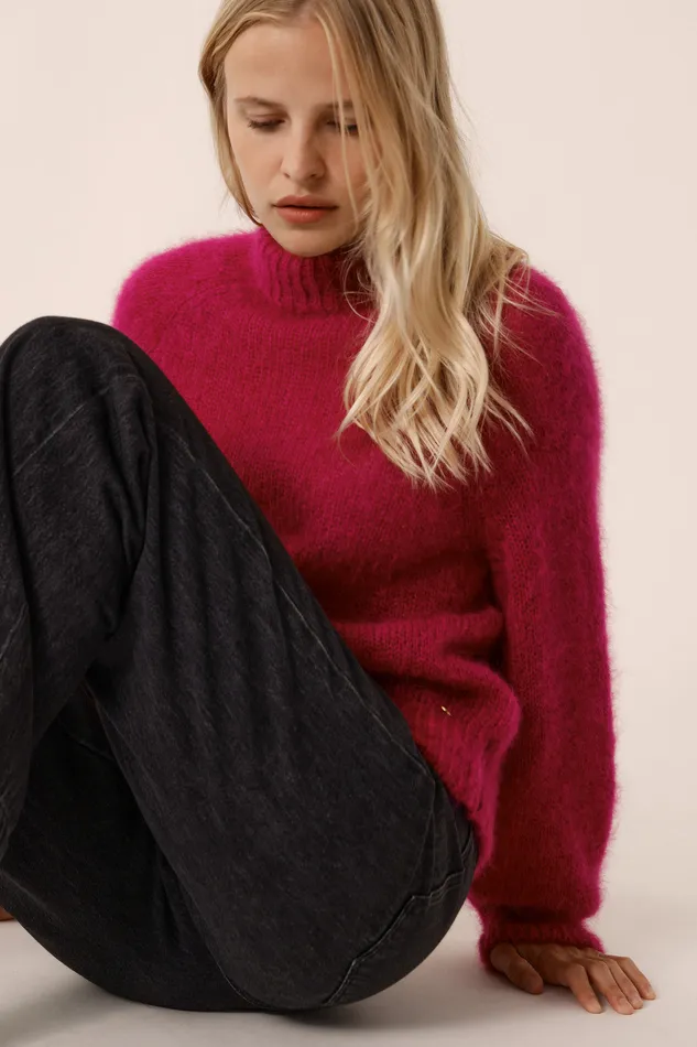Women Jumper Chachou Lupin Pull Mohair Rose Fuchsia Des Petits Hauts Jumpers and Cardigans