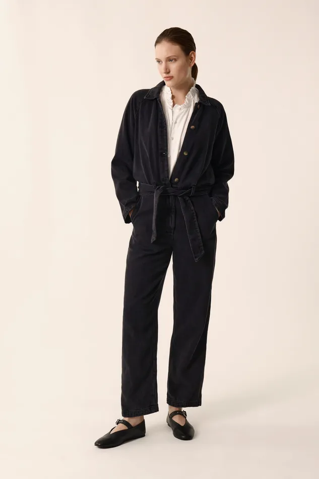 Women Jumpsuit Loustik 2 Dark Combinaison Coton Noir Des Petits Hauts Trousers and Jumpsuits Women Jumpsuit Loustik 2 Dark Combinaison Coton Noir Des Petits Hauts Trousers and Jumpsuits