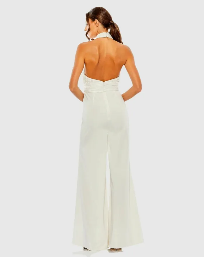 Women Jumpsuits and Rompers Mac Duggal Sequined Cross Neck Halter Jumpsuit Black Women Jumpsuits and Rompers Mac Duggal Sequined Cross Neck Halter Jumpsuit Black