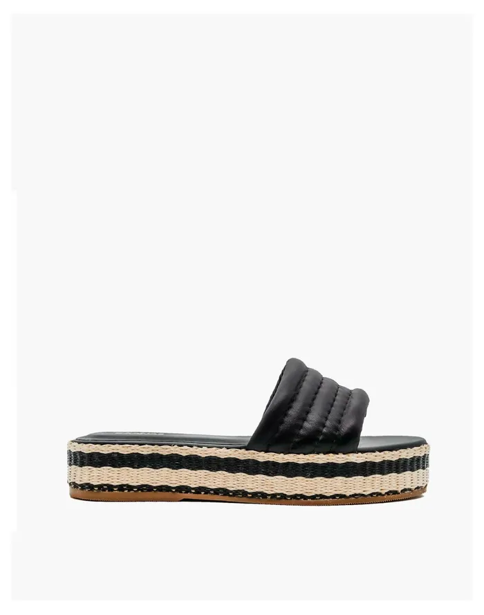 Women KAANAS Balfour Chunky Flatform Sandals Black Madewell Sandals