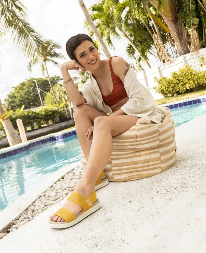 Women KEEN Casual Elle Backstrap Golden YellowStar White Sandal Women KEEN Casual Elle Backstrap Golden YellowStar White Sandal