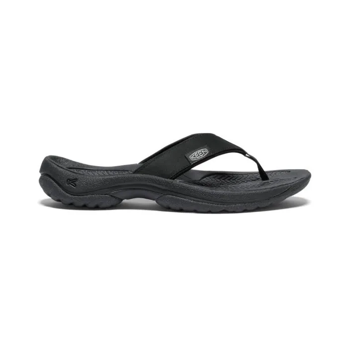 Women KEEN Casual Kona Flip BlackVapor Leather FlipFlop