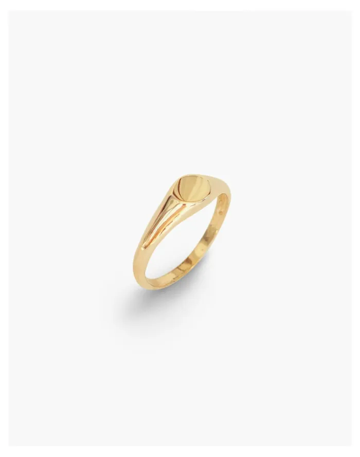 Women Kinn 14k Gold Petite Signet Ring Gold Madewell Fine Jewelry