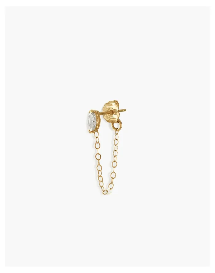 Women Kinn Marquise Chain Earring Gold Madewell Fine Jewelry