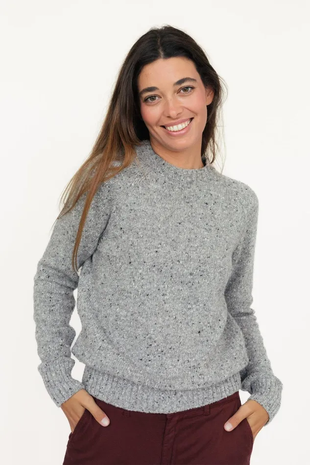 Women Knits Women 8211 Kalymnos 8211 Grey Multicolour Neps TWOTHIRDS Knits