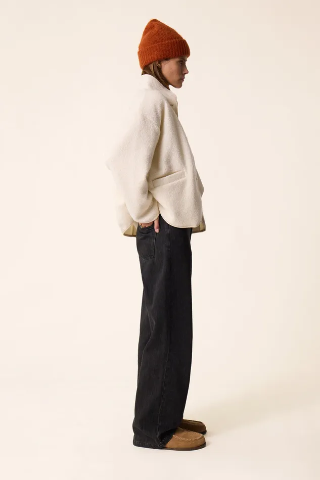 Women Knitted Jacket Zlavina Creme Veste Laine Blanc Crme Des Petits Hauts Coats and Jackets