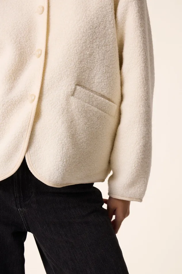 Women Knitted Jacket Zlavina Creme Veste Laine Blanc Crme Des Petits Hauts Coats and Jackets