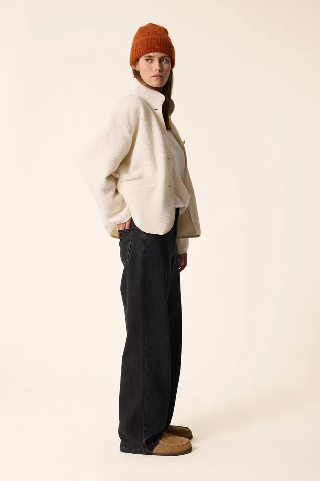 Women Knitted Jacket Zlavina Creme Veste Laine Blanc Crme Des Petits Hauts Coats and Jackets