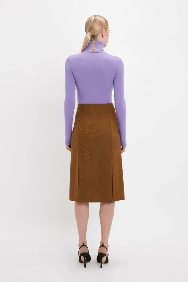 Women Knitwear Victoria Beckham Knitted Polo Neck Jumper In Lilac