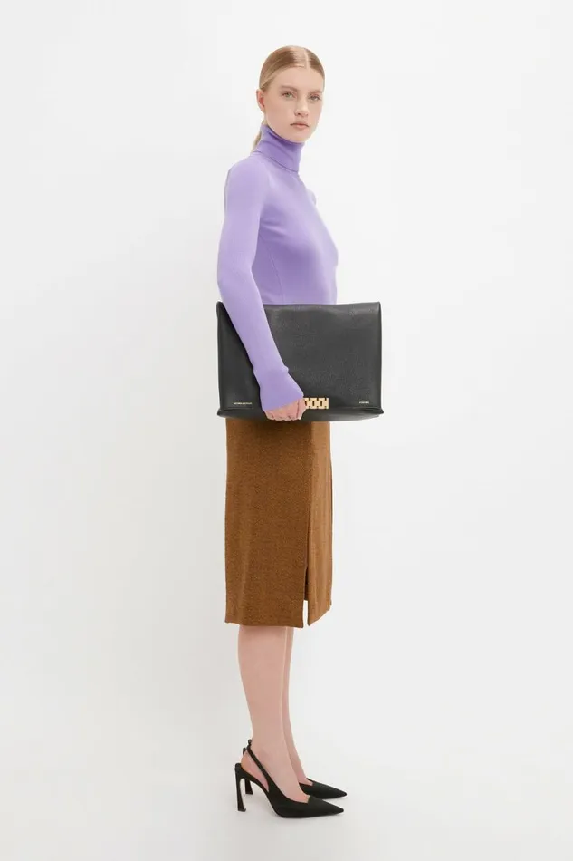 Women Knitwear Victoria Beckham Knitted Polo Neck Jumper In Lilac