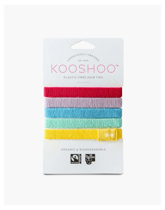 Women KOOSHOO Five Pack Plastic Free Organic Cotton Hair Ties Multi Madewell Hair Accessories