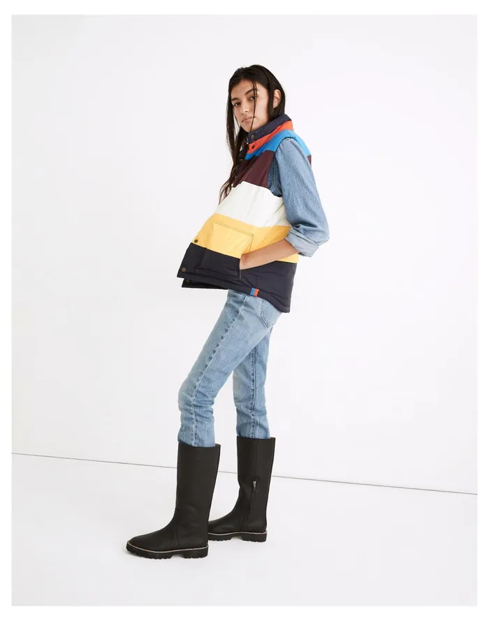 Women Kule Reversible Simon Puffer Vest Multi Madewell Jackets Women Kule Reversible Simon Puffer Vest Multi Madewell Jackets