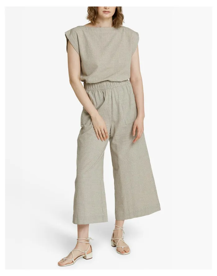 Women LAUDE The Label Everyday Top Sand Grid Multi Madewell Tops and Shirts Women LAUDE The Label Everyday Top Sand Grid Multi Madewell Tops and Shirts