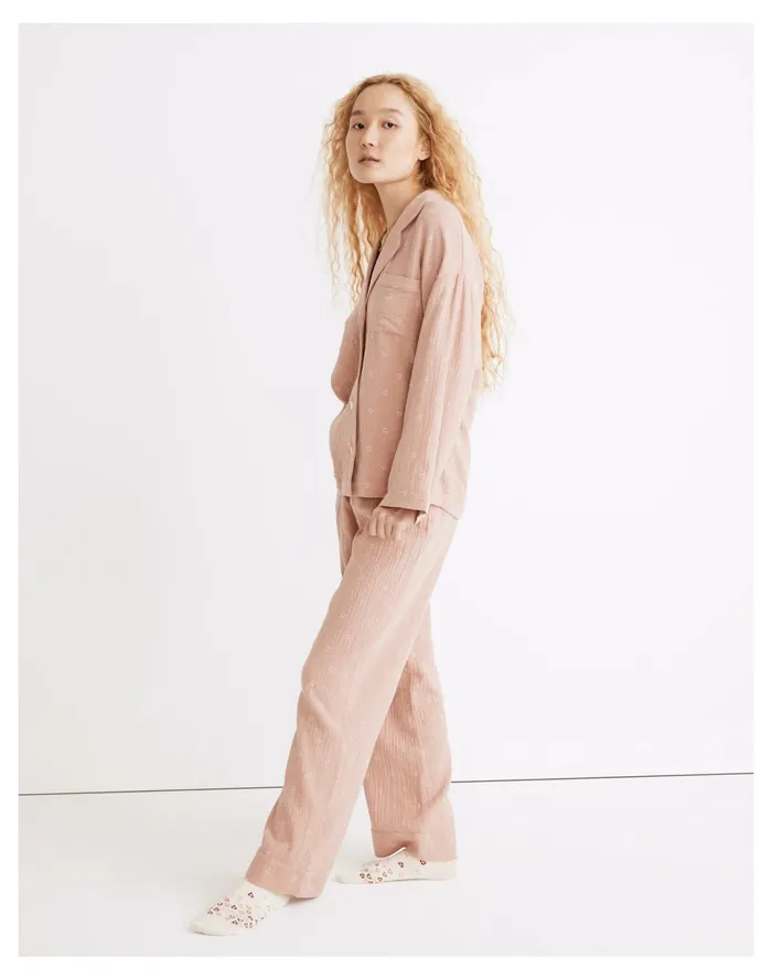 Women Lightestspun Oversized Long Pajama Set In Open Hearts Dusty Blush Madewell Pajamas Women Lightestspun Oversized Long Pajama Set In Open Hearts Dusty Blush Madewell Pajamas