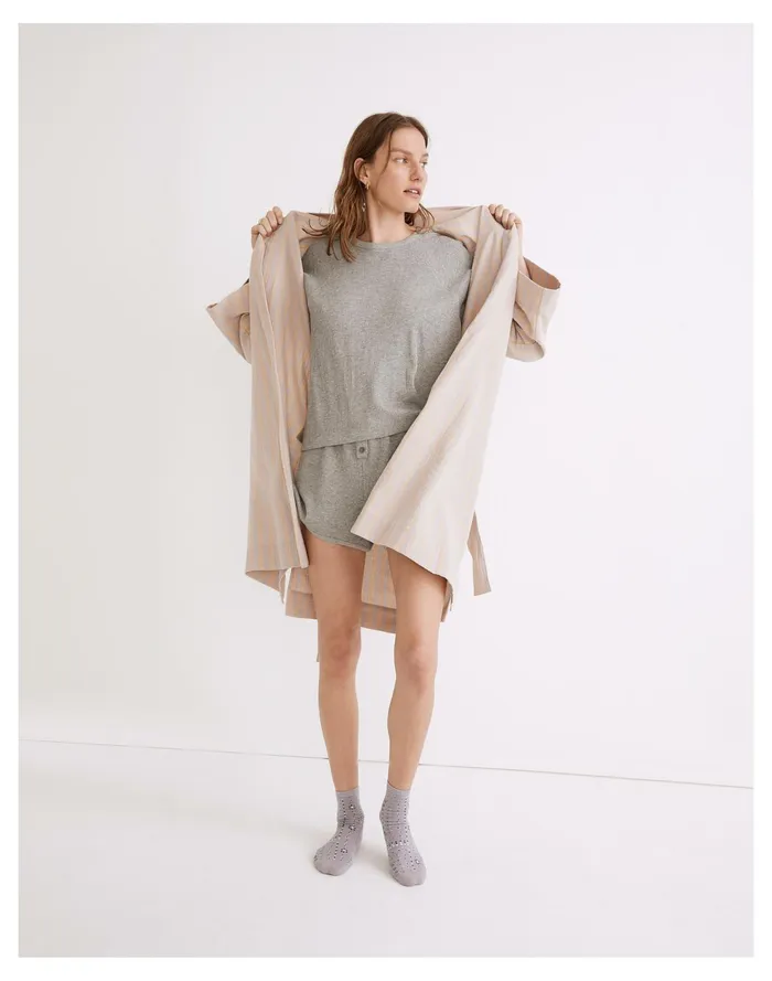 Women Lightestspun Robe Distant Lavender Madewell Pajamas Women Lightestspun Robe Distant Lavender Madewell Pajamas