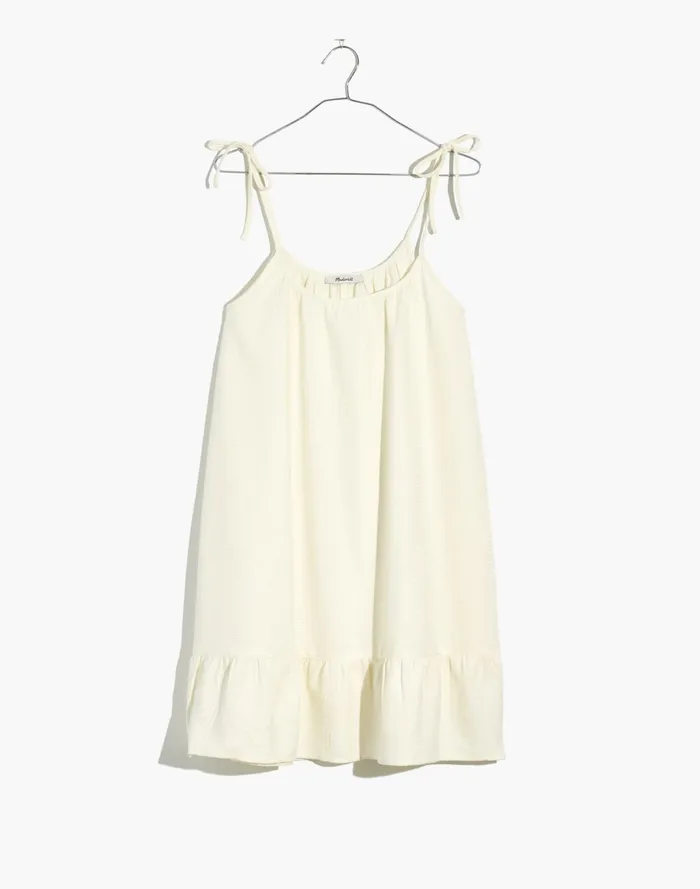 Women Lightestspun Tie Strap Ruffle Hem Cover Up Dress Lighthouse Madewell Swim Women Lightestspun Tie Strap Ruffle Hem Cover Up Dress Lighthouse Madewell Swim