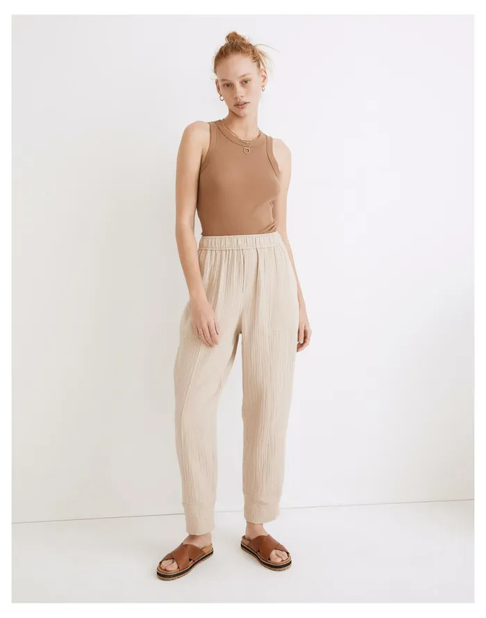 Women Lightspun Pull On Balloon Pants Dried Flax Madewell Pants
